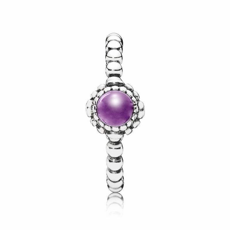 Pandora Birthday Blooms Ring February Outlet NZ, Sterling Silver (093462-XQE)